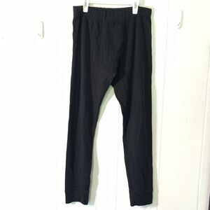 Minus33 Men's Large Pants Expedition Katmai Bottoms Black 100% Merino Woo Base